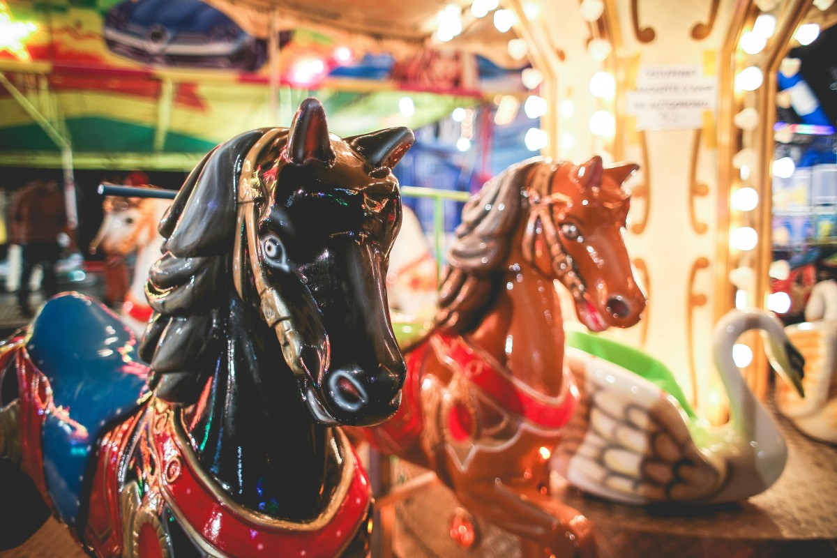 Closeup Photography of Brown and White Carousel by picjumbo.com via Pexels